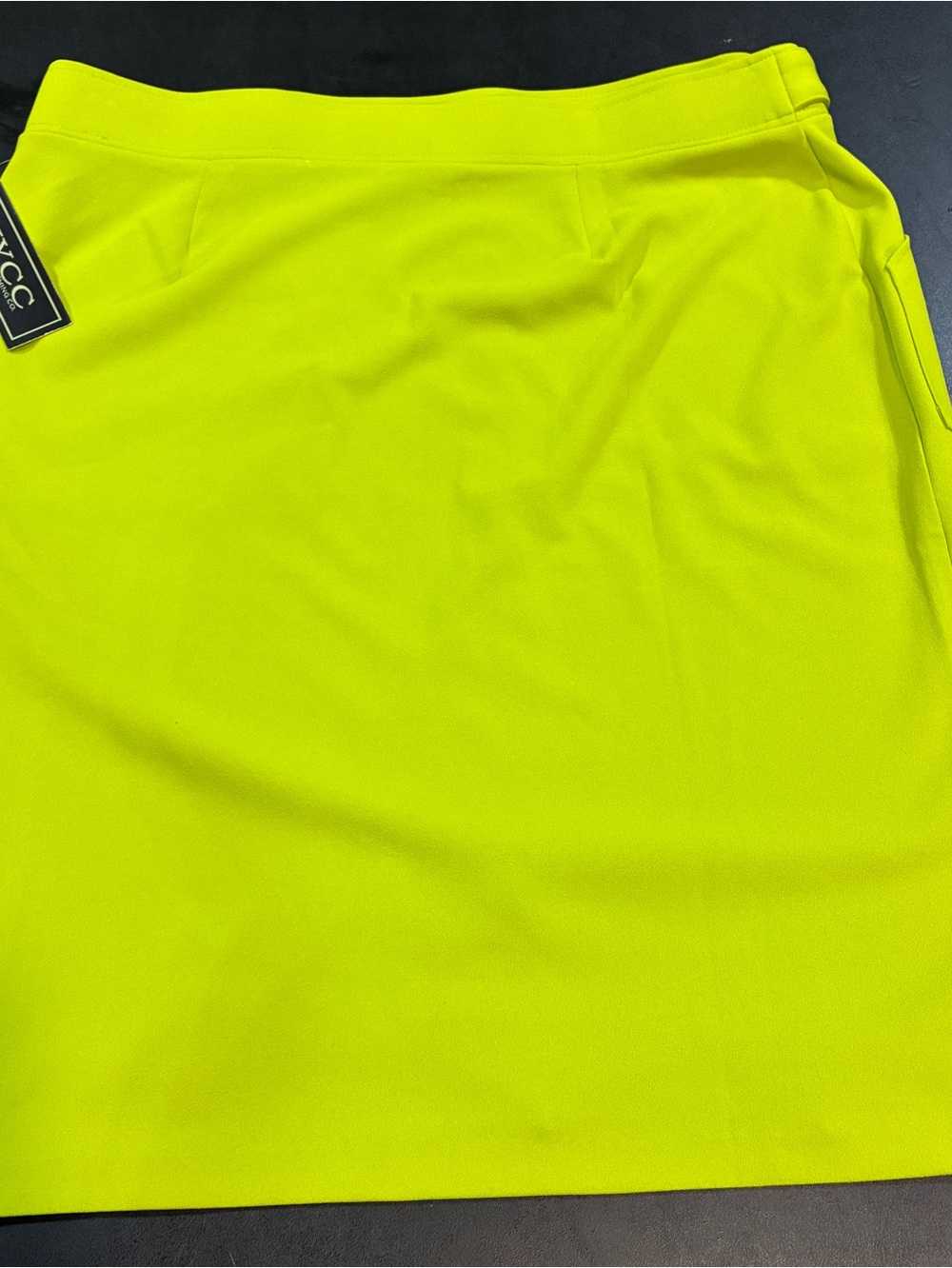 NWT - High-Rise Genoble Green Colored Mini Skirt with Front Patch Pockets